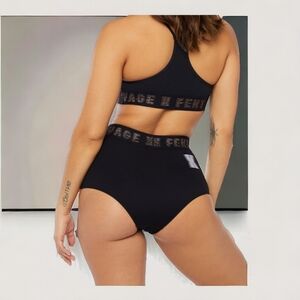 SAVAGE X FENTY FOREVER SAVAGE BOOTY SHORTS BLACK SIZE LARGE